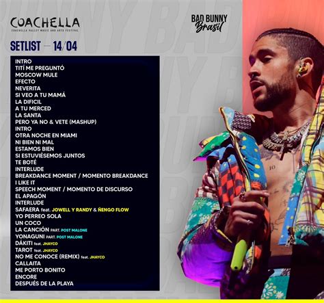 coachella bad bunny setlist.